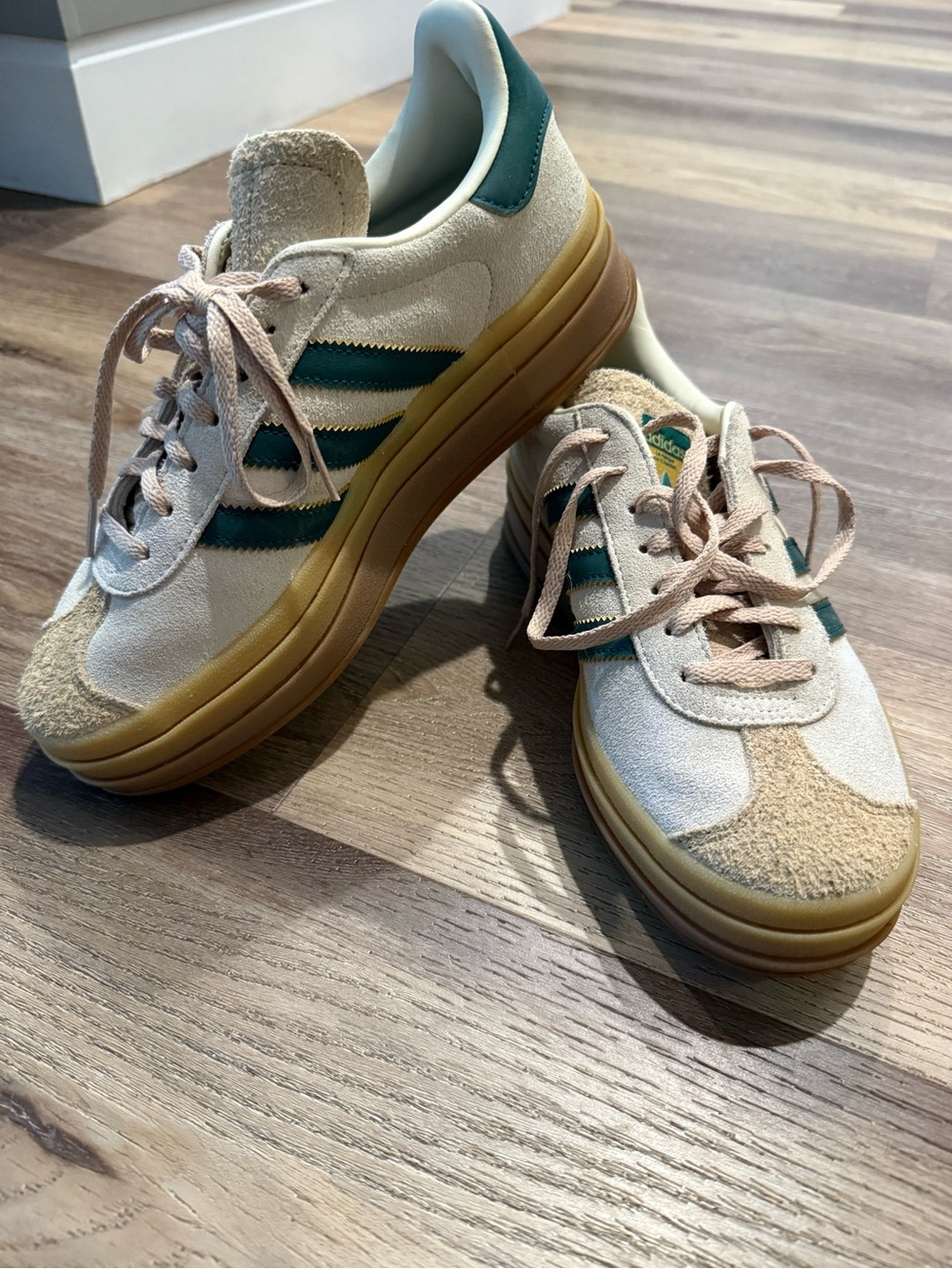 Adidas Gazelle hunter cream and beige shoes